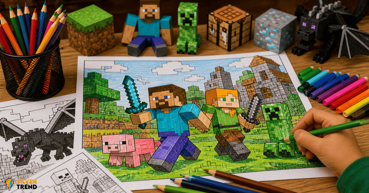 SilverTrend blog post about the Minecraft Coloring Pages.